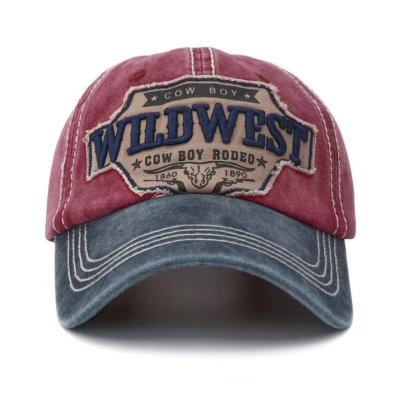New Style Cowboy Color Series Embroidered Waterproof 100% Cotton Baseball Cap for Men Women Simple Solid Color High Quality Big
