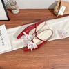 Sheepskin version~ Retro single shoes for women to wear high-end bag head Muller shoes front lace-up pointed women's shoes have a versatile temperame