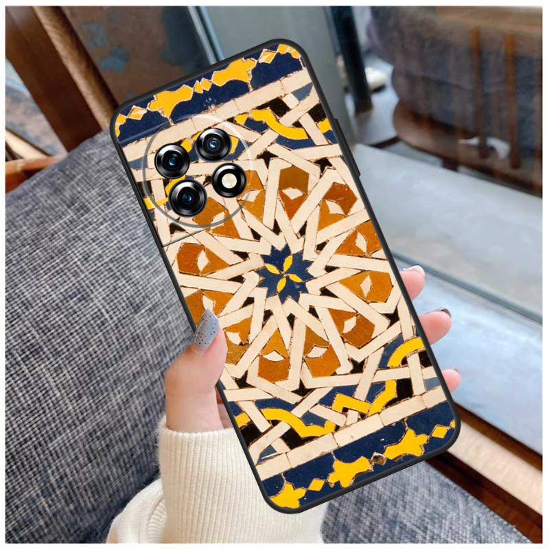 Marockanskt kakelfodral för OnePlus 13T 8T 10T 9 10 Pro 15 13 12 11 13R 12R Nord CE 5 2 3 4 Lite N20 N30 Coque