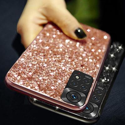 Custodia in Silicone Morbido Placcata Glitter per Xiaomi Redmi Note 11 10 Pro 11S 10S Poco X3 NFC Pro Cover Posteriore del Telefono