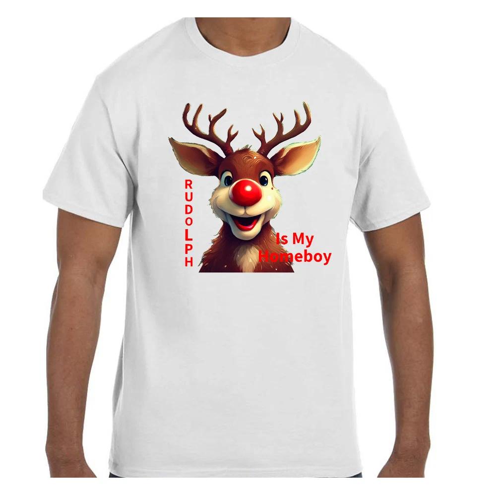 Christmas T shirt: Rudolph Is My Homeboy - Youth & Adult Sizes, Long/Short Sleeve S