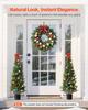 Artificial Topiary Cedar Trees, 2 Set 1219mm Faux Pine Shrubs Plants, Fake Silk Tree Look Real, Easy Assembly for Decor Front Porch Outdoor Patio