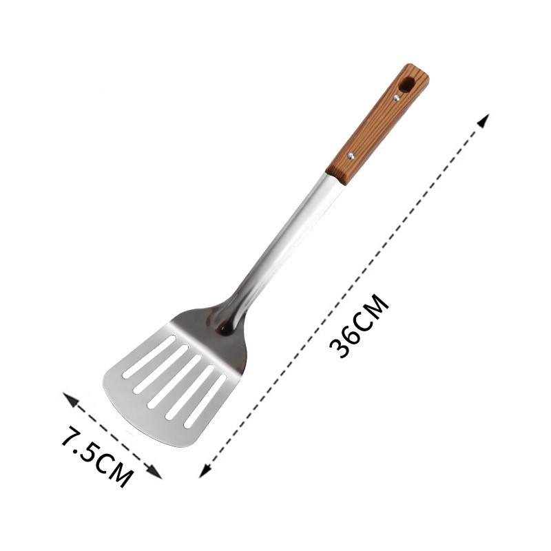 [HGS]Durable Stainless Steel Wok Spatula Long Handle Kitchen Gadgets Kitchen Cooking Utensil Set Rice Spoon Ladle Cooking Tools