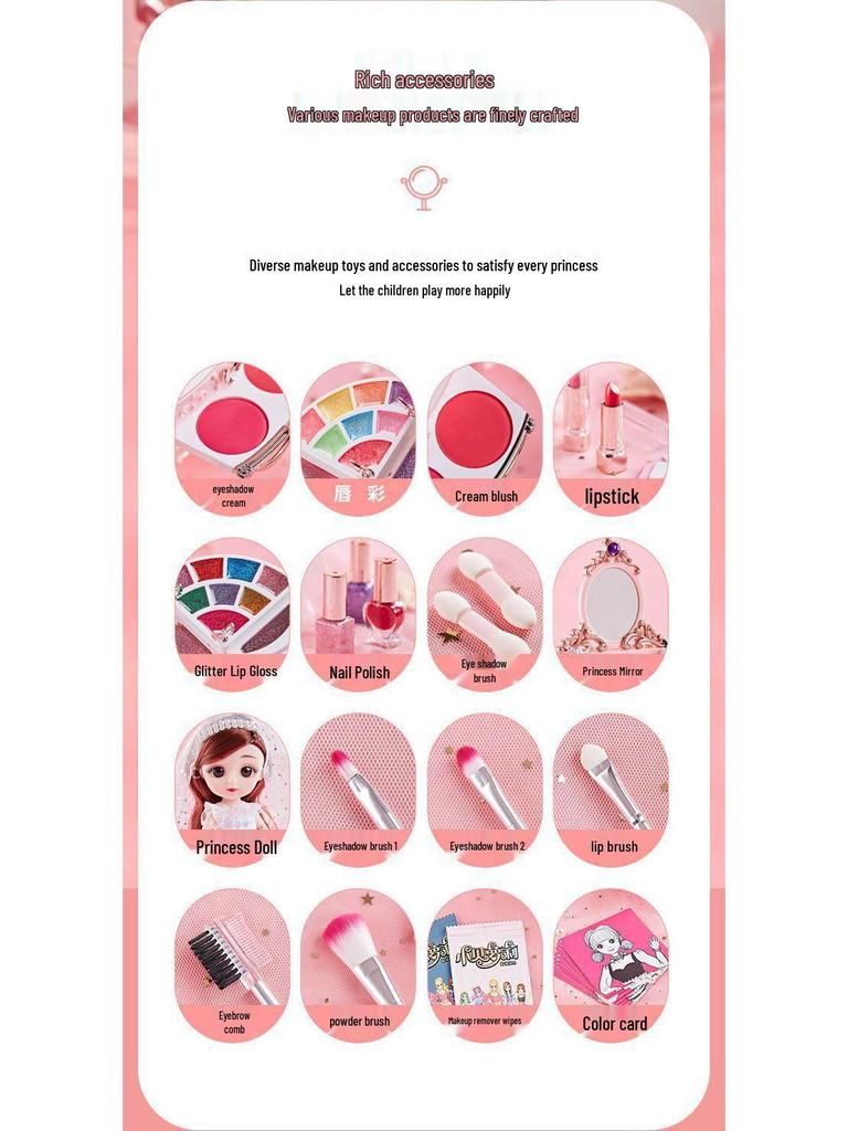 Kids' Makeup Vanity Set: Pretend Play Cosmetic Box for Girls - Perfect Birthday Gift