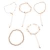 Pack of 5 Adjustable Metal Bracelet Set Stackable Wrist Jewelry Versatile Handchain For Casual and Formal Event