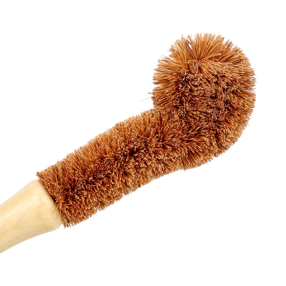 Coconut Palm Cup Brush Cleaning Brush Long Handle Bottle Brush Non-stick Skillet Glass Decontamination Pot Brush Oil Degreasing