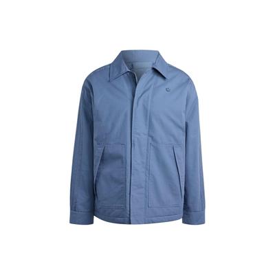 Originals Essential Premium Essentials+ Jacket Solid Color Loose Sports Lapel Jacket Men Jacket Gray Blue IU2346