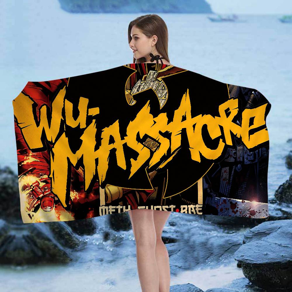 WU-T--TANG CLAN Microfiber Blanket Quick Drying Beach Towels Oversized Printing Super Absorbent Pool Towel Blanket