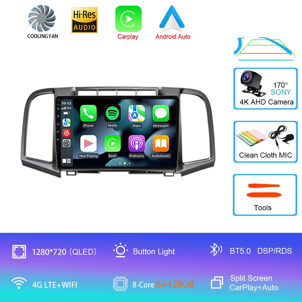 Android 14 Car Radio Carplay Auto For Toyota Venza 2008 2009 2010 - 2016 GPS WIFI+4G Multimedia DSP Player 2Din Video DVD Stereo