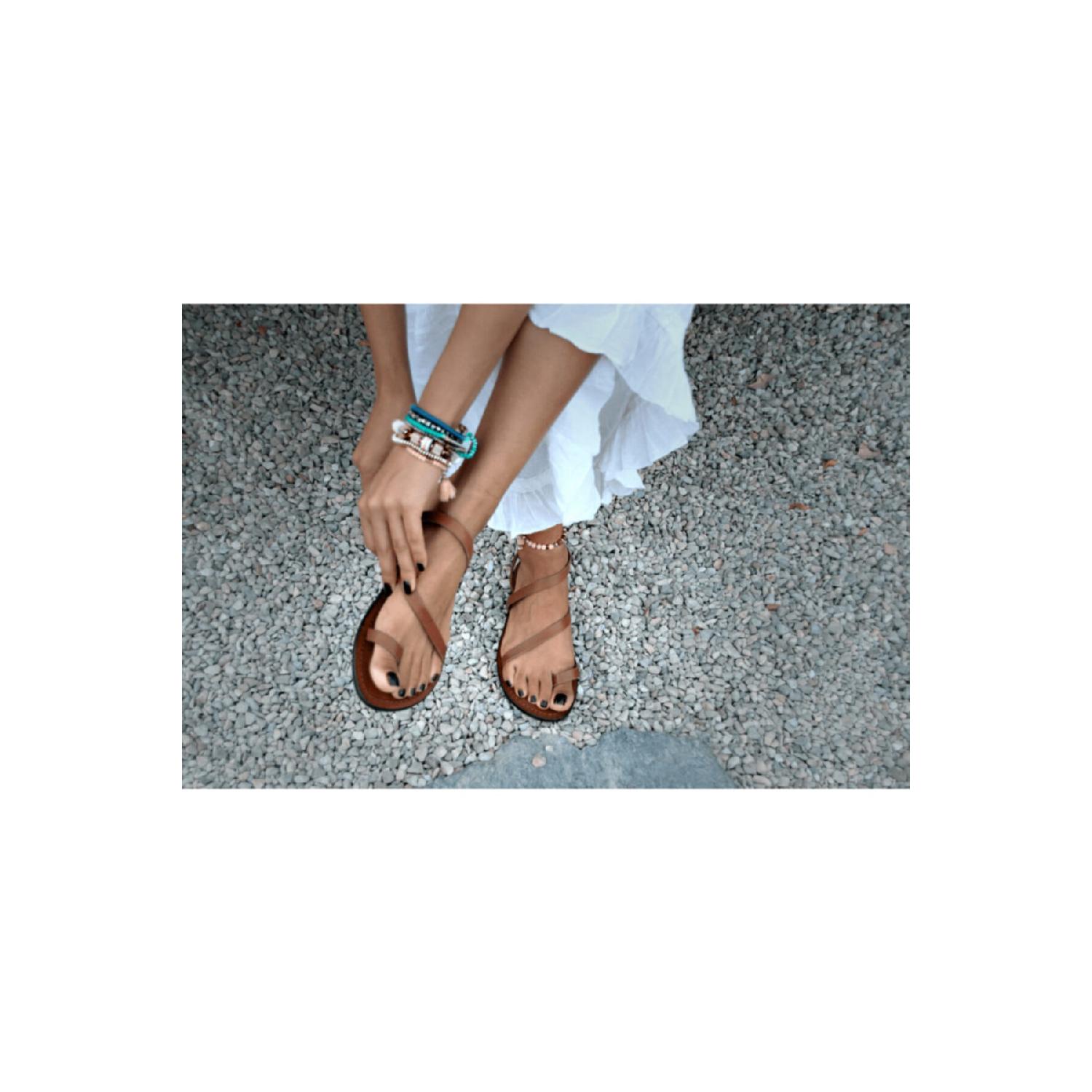 

Женские сандалии Taba из натуральной кожи ручной работы-bodrum Sandalti 36