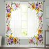Barevné květy macešky Tyl Průsvitné okenní závěsy do obývacího pokoje do ložnice moderní šifonové voálové závěsy látkové závěsy