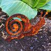 Rostige Schnecke Gartenstecker Kleintier Hofkunst Rustikales Metall Rasenornament für Außen Terrasse Veranda Hinterhof Dekor