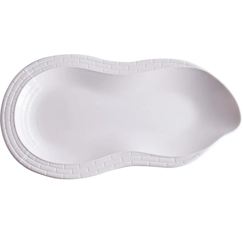 Hotel ceramic tableware gourd barbecue flat plate pasta steak white cold dish fusion dish Chinese restaurant