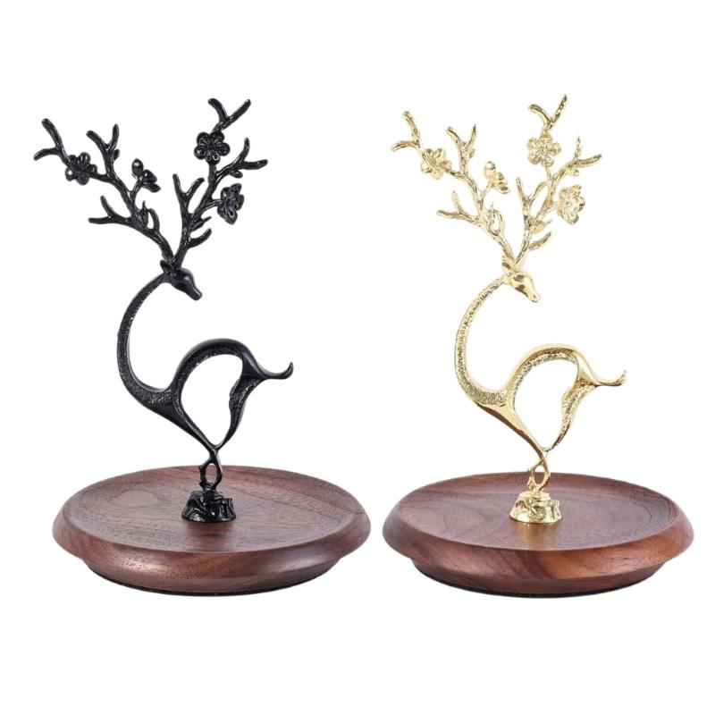 Elegant Deer Desktop Jewelry Organizer Decorative Multi Layer Storage Rack for Necklaces Earrings Bracelets and Rings
