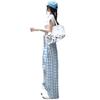 Women's Blue Plaid High-Waisted Wide-Leg Pants - Spring/Summer 2025 Collection