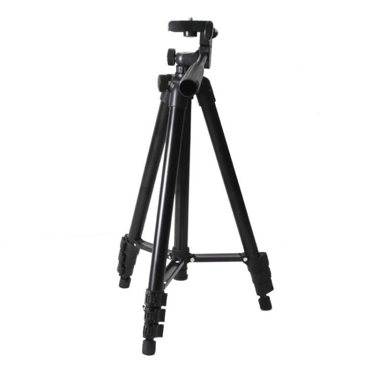 Camera Tripod 130cm 4-Section Foldable Aluminum Alloy Tripod Mount with Three-Dimensional Head Tripod Stand 37 DCA1686B чёрный