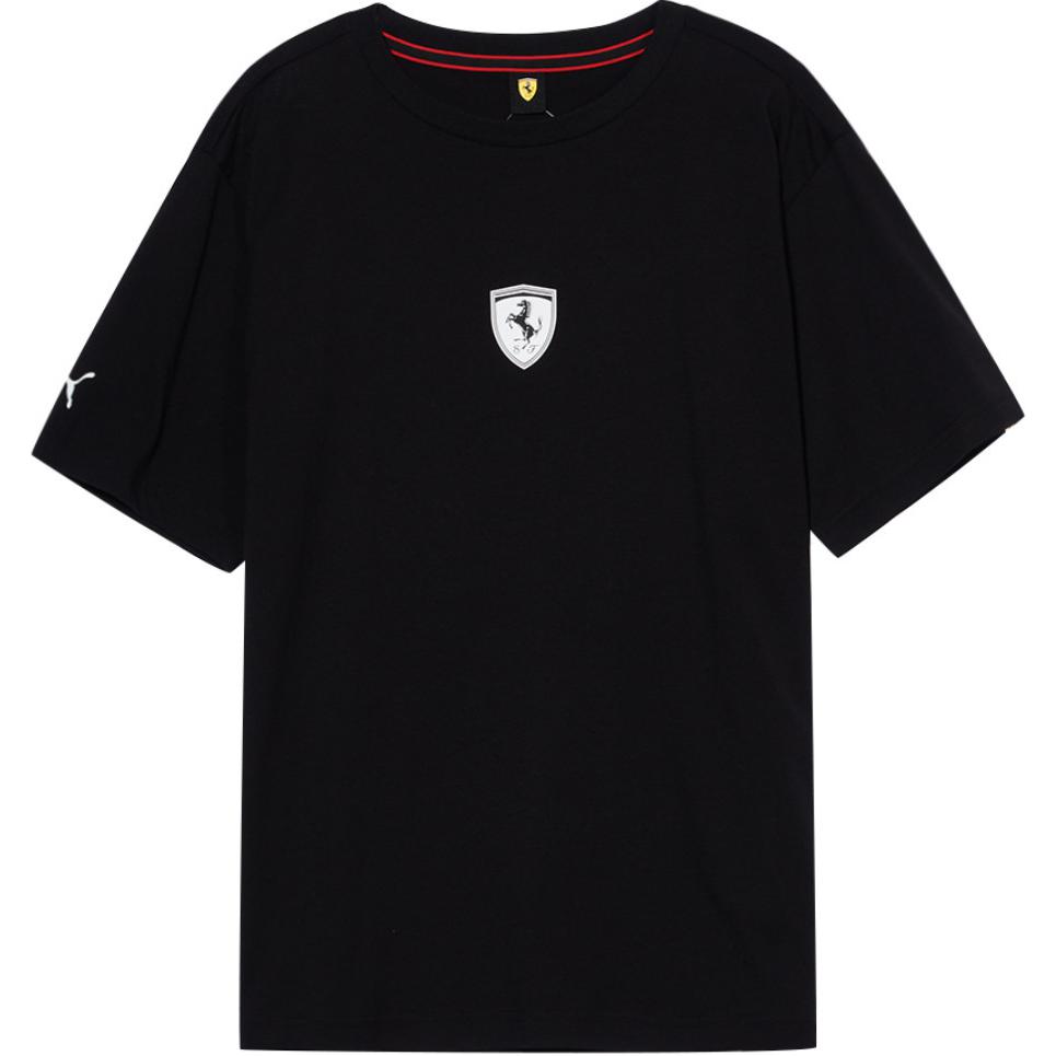 

Puma Мужская футболка с коротким рукавом и круглым вырезом, впитывающая пот, дышащая, из хлопка, серия Ferrari Racing, топы, черный 533716-01 M