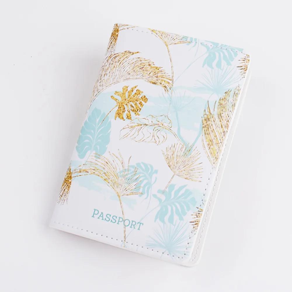 New Color Printed PU Leather Passport Cover Case Bags Travel Women Men Passport Holder ID Card Storage Documents Bag Wallet