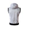 Fashion Men Sleeveless Zipper Hooded Vest Casual Top for Fitness Gym Sports