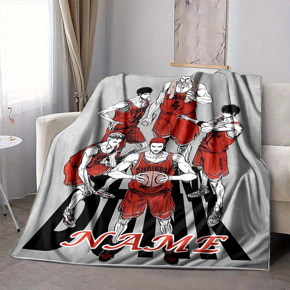 Custom 1pc Basketball Team Spirit Blanket, Soft And Comfortable Blanket, Casual Warm, Camping Travel Blanket, Birthday Gift Q912166