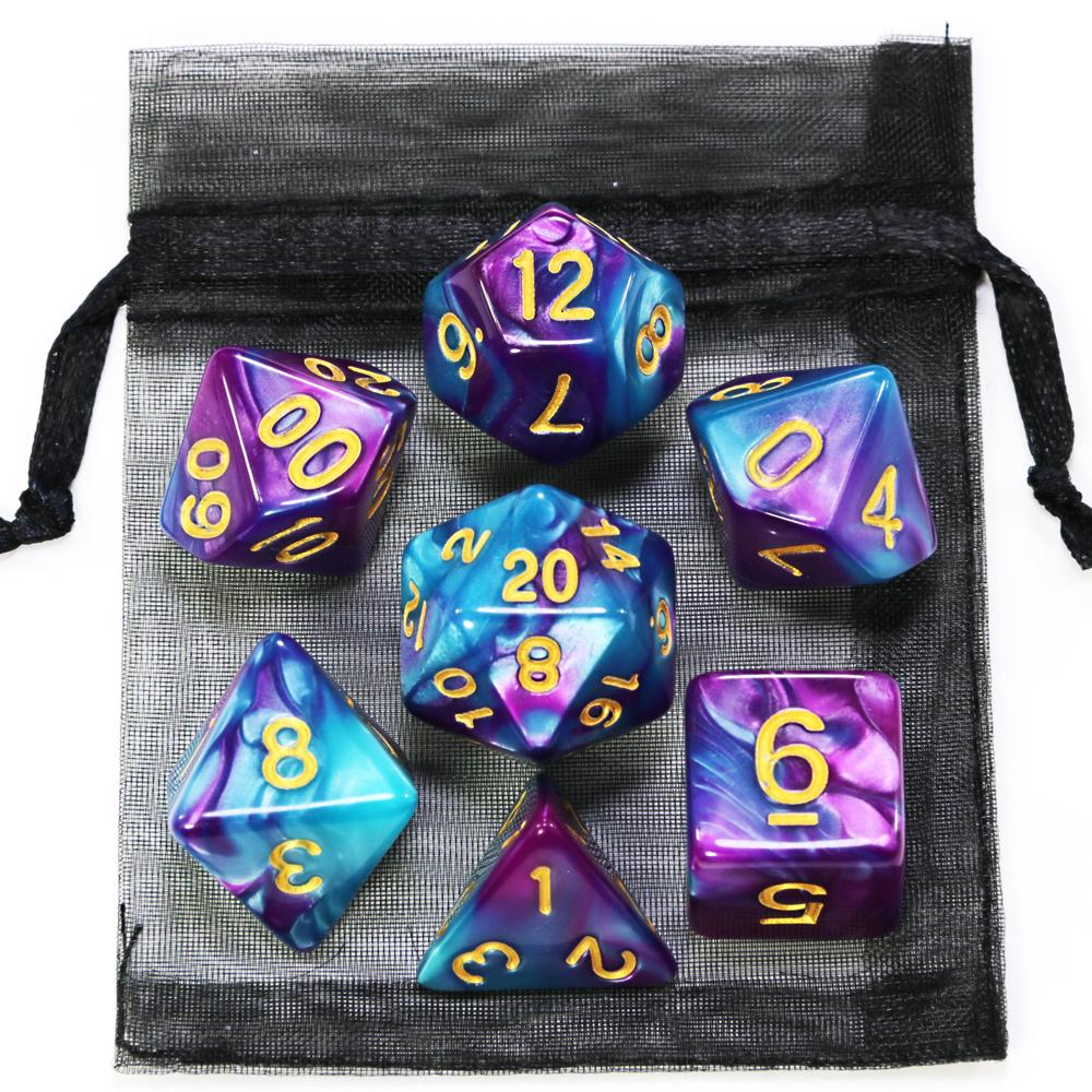 Dice DND Game Dice Role Dice Mixing Colours Dice Collection With Pouch 9 Different Styles Available For Lightweight Toys DND RPG TRPG Games