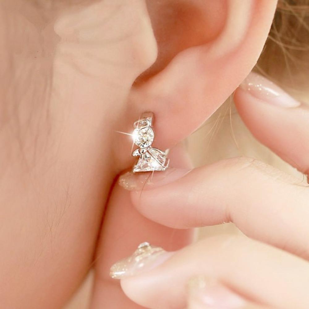 Elegant Angel Earrings Silver Plated Ear Jewelry for Women Stylish and Graceful Accessories
