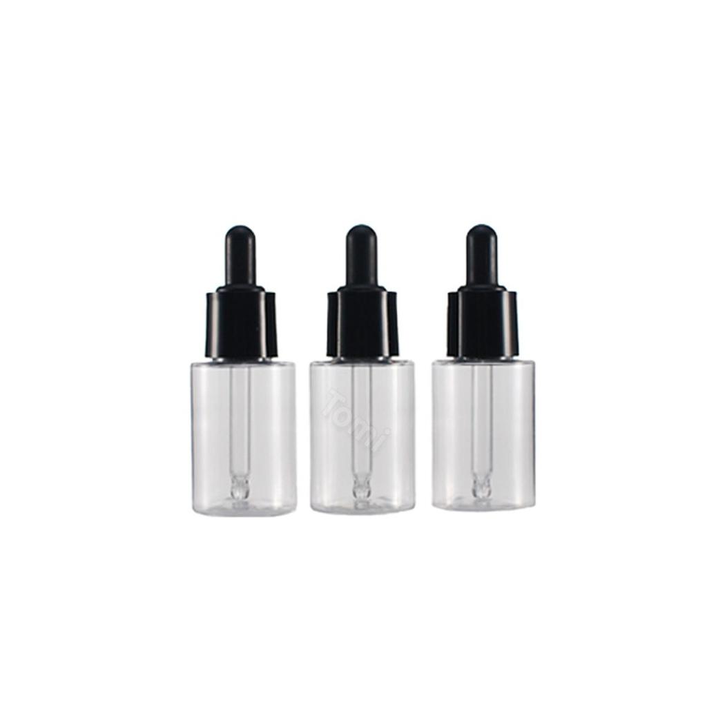 16pai Black Dropper 20ml Transparent Containers (3 Pieces) Empty Cosmetic Bottles