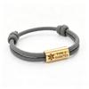 Bracciale Diabete di Tipo 2 Acciaio Inossidabile Barra Incisa Corda di Nylon Intrecciata Doppia per Uomo Donna