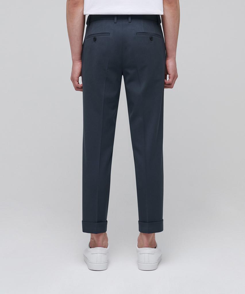MUSINSA STANDARD Tapered Turn-Up Hidden Banding Crop Slacks [Blue Gray]