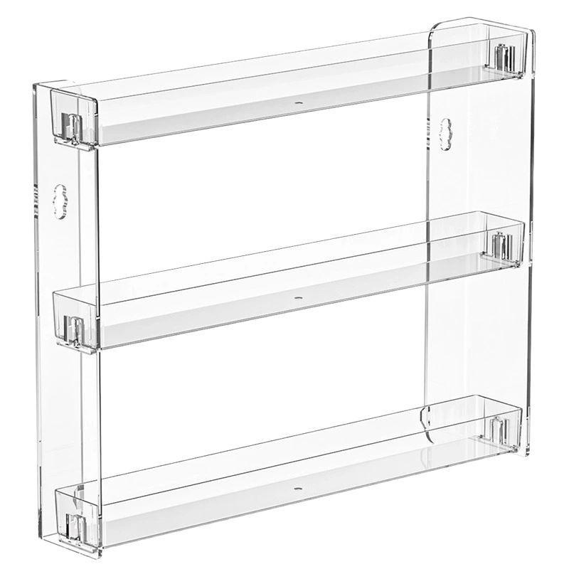 Wall-Mounted Multi-Layer Acrylic Storage Rack - Thickened Transparent Drill-Free Organizer for Cosmetics Figurines Bathroom 1440₽