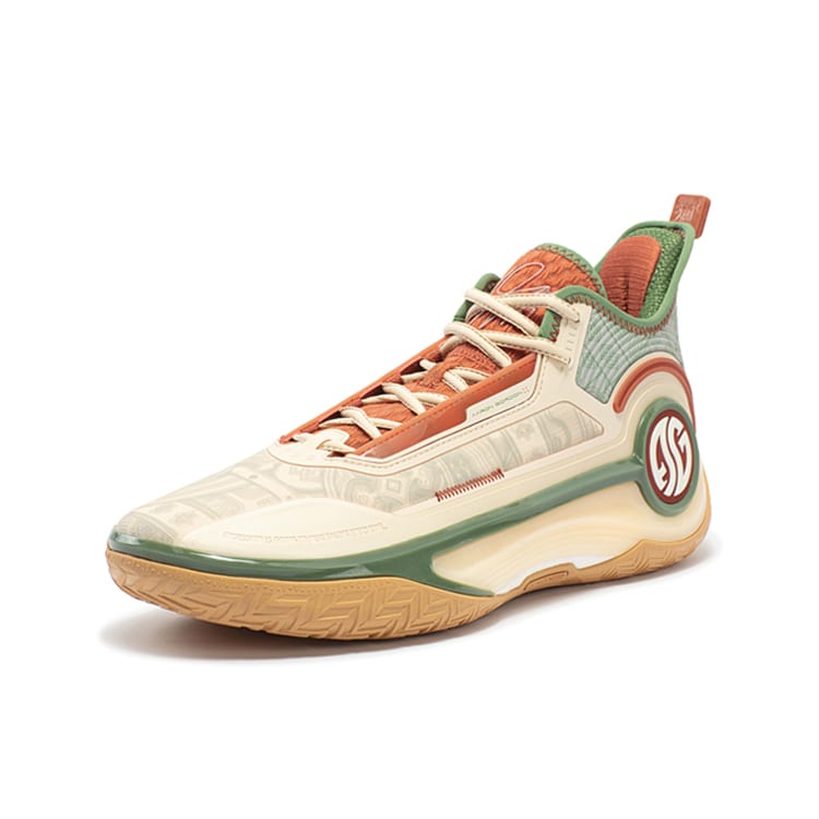 361 AG4 Zhaizi China Cushioning Slip Resistant Abrasion Resistant Mid Top Basketball Shoes Men's Dune White 572411102-4