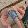 Exaggerated Irregular Blue Gray Resin Stud Earrings for Women Girls Japan and Korea Style Large Earrings Rings Jewelry Wholesale