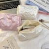 Korean Style Silver Cosmetic Bag Bow Small Item Bag Creative Stuffed Cotton Storage Bag  Women