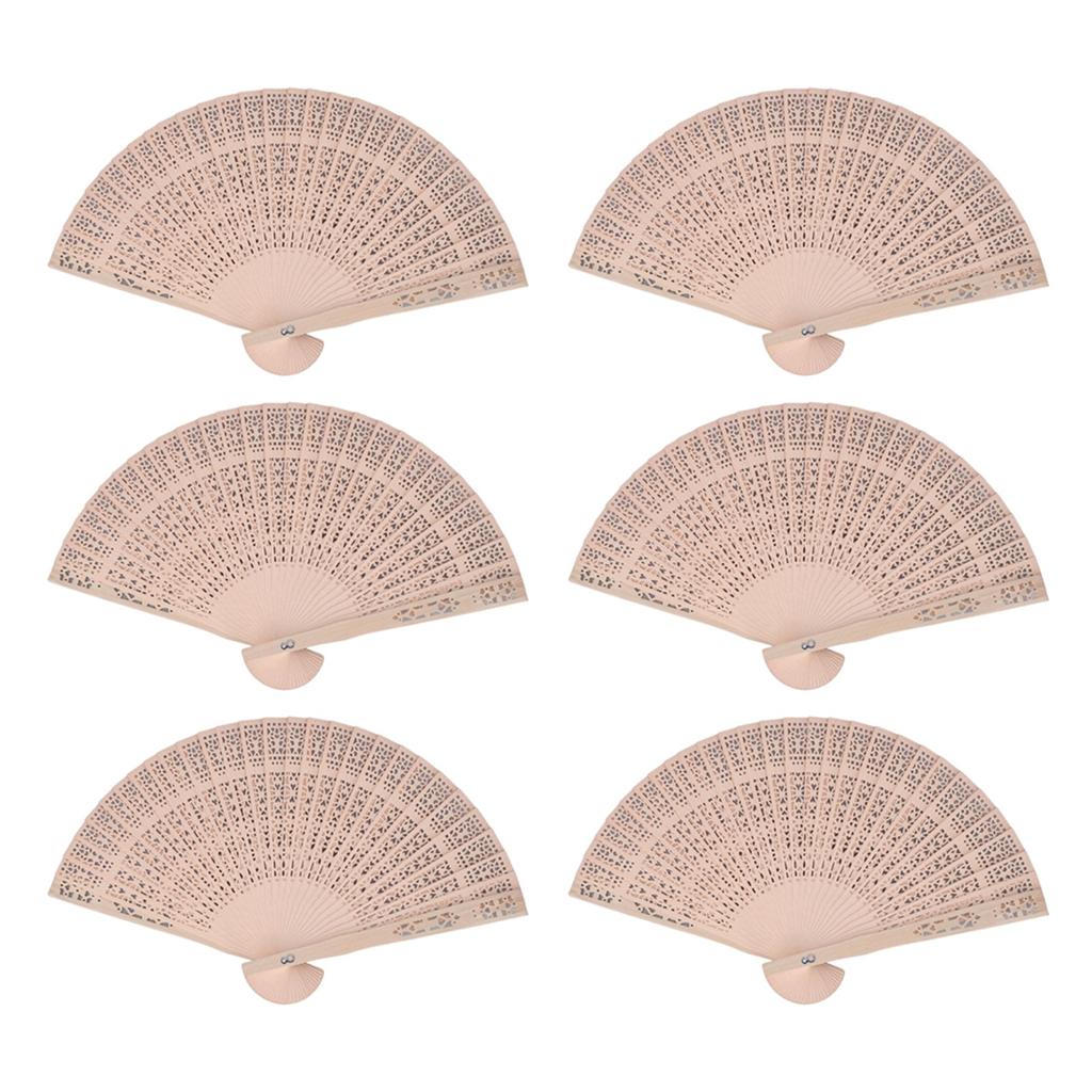 12 ks Dřevěné ruční vějíře Čínský styl Dutý Skládací Ruční vějíř na svatební dar Párty DIY
