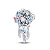 Spring copper Gem Butterfly Flower Pendant Suitable Compatible With Pandora Authentic Bracelets Diy Small Fresh Jewellery