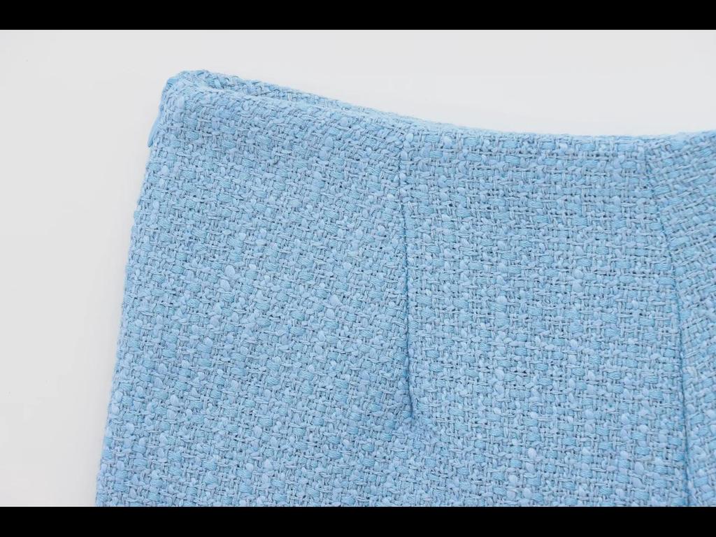 ZA Women's European & American Style Textured Shoulder Pad Jacket + Skirt/Pants Set