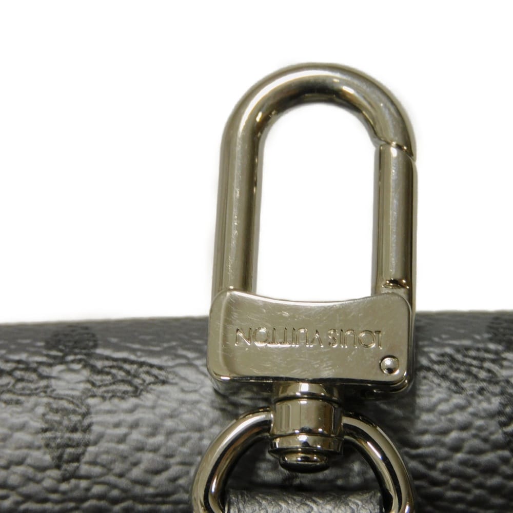 Used 12564 Earphone Pouch M77285 7950 LV Logo Flower Airpods Pro Case with Key Hook, Taiga Rama Monogram Silver Men's