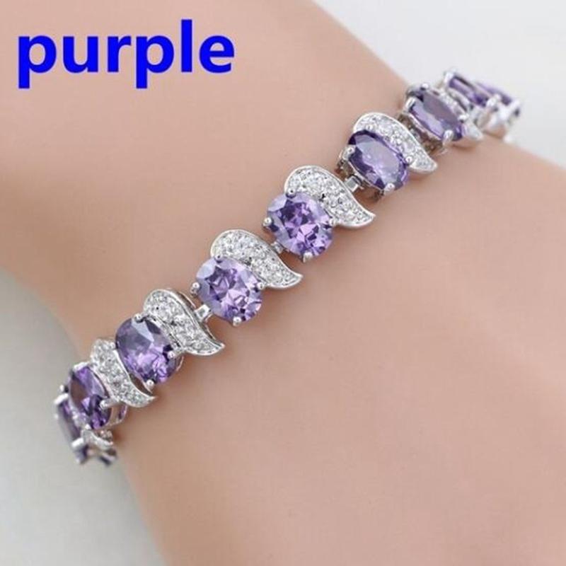 Casual Mystic Sky Blue Cubic Zirconia White Cubic Zirconia Charm Bracelets For Women Fashion Bracelet