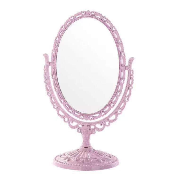 Specchio per Trucco Retro a Forma di Cuore Double-Sided Stile Coreano con Piccolo Design da Tavolo Europeo