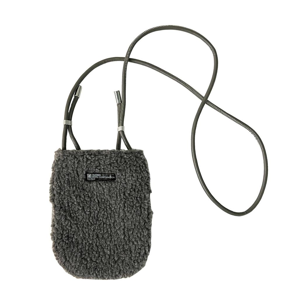 1336 Vertical Boa Pochette with Shoulder LT Baby Lou [Rootote] BOA-A (03 Gray)