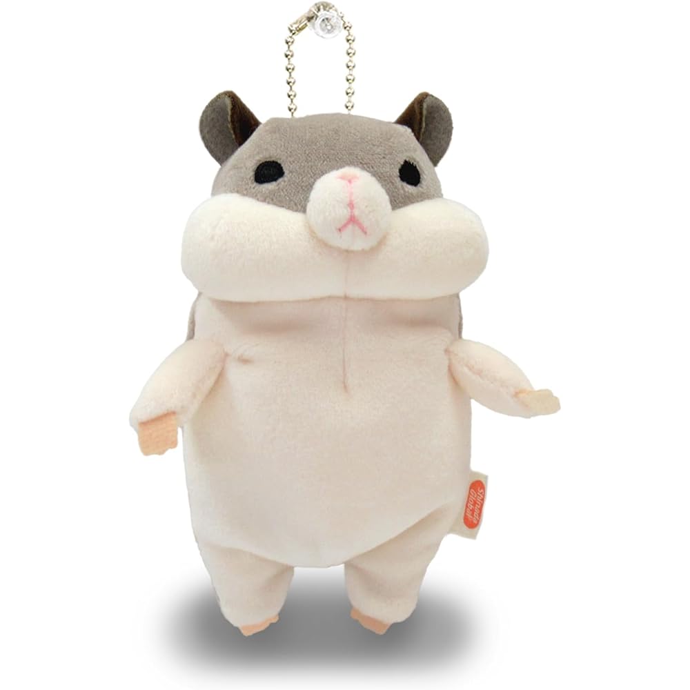 Shinada Global Mochi Series Mini Hamster Plush Toy Gray 7x5x14cm Animal MOHM-0088G