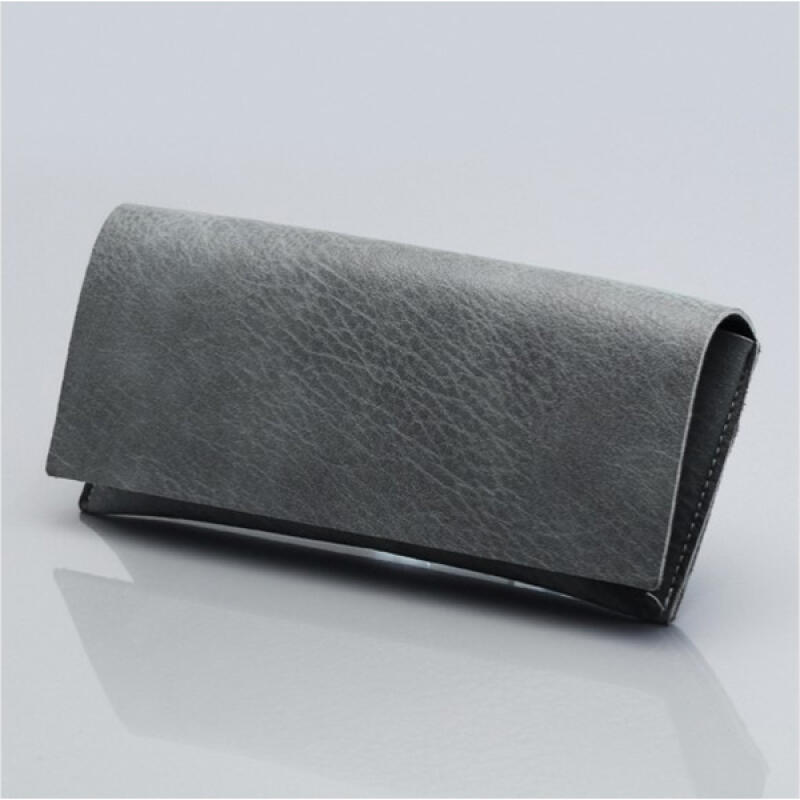 Французский кожаный футляр для солнцезащитных очков (Серо-голубой)