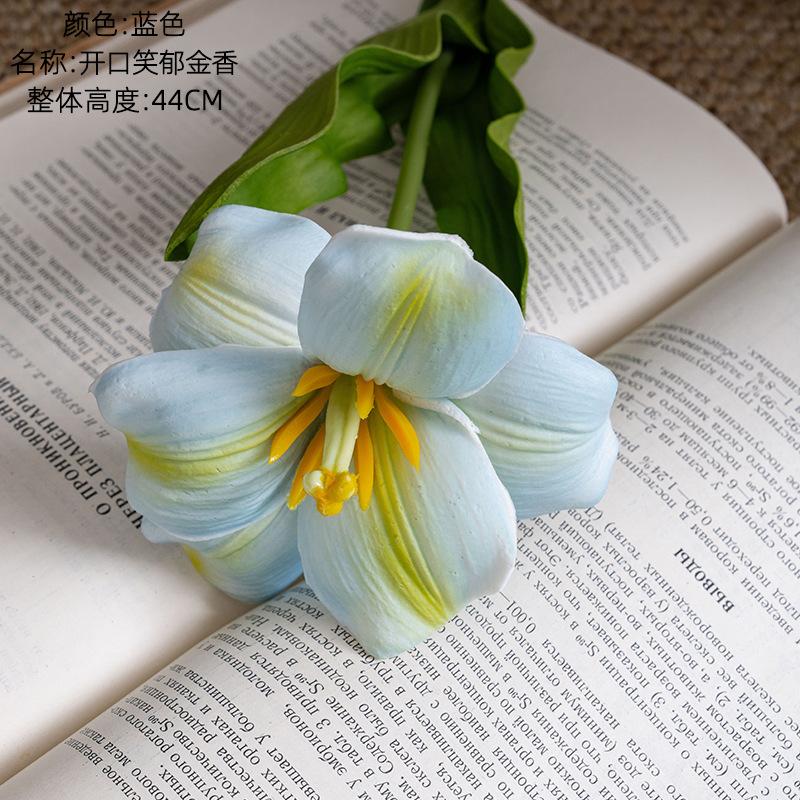 

44cm Flowering Tulip Artificial Plant Tulip Soft Pole Room Dining Table Decoration Wedding Garden DIY Christmas Anniversary Deco 2pcs синий