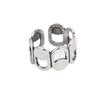S925 Sterling Silver Retro Thai-Style Hollowed Blackened Ring for Women - High-End European Style 