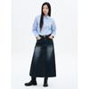Teen Washed Denim Long Skirt Blue