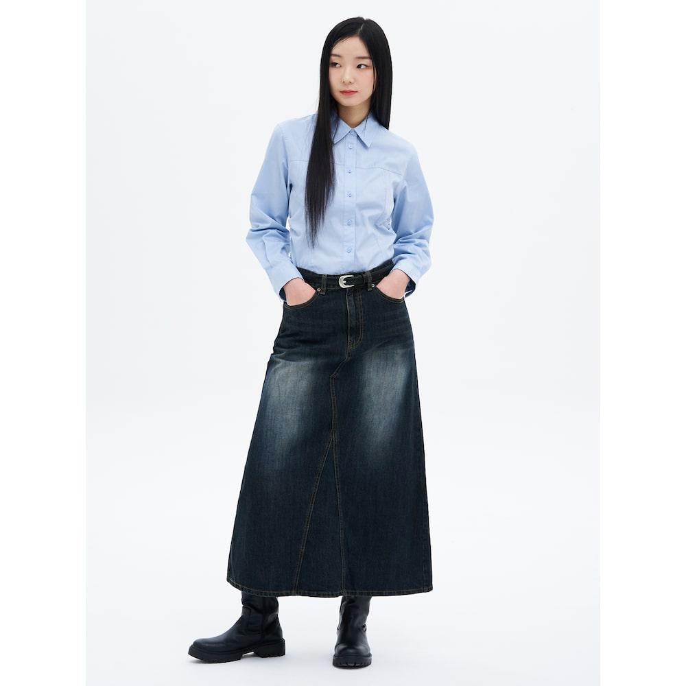 8seconds Teen Washed Denim Long Skirt Blue