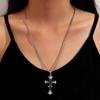 Diamond Cross Pendant Snake Chain Necklace - Trendy Hip Hop Couple Style