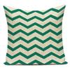 Polyester Green Geometric Stripe Wave Pillow Cover Decoratives Sofa Home Cushion Cover For Bedroom Living Room Decoration