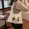 Korean Style Puppy Embroidery Shoulder Bag Y2k Cartoon Handbag Sweet Polka Dot Tote Bag  Girls