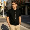 Black Vertical Letter Tshirt For Unisex Minimal Red Triangle Print Casual Streetwear Basic Tee